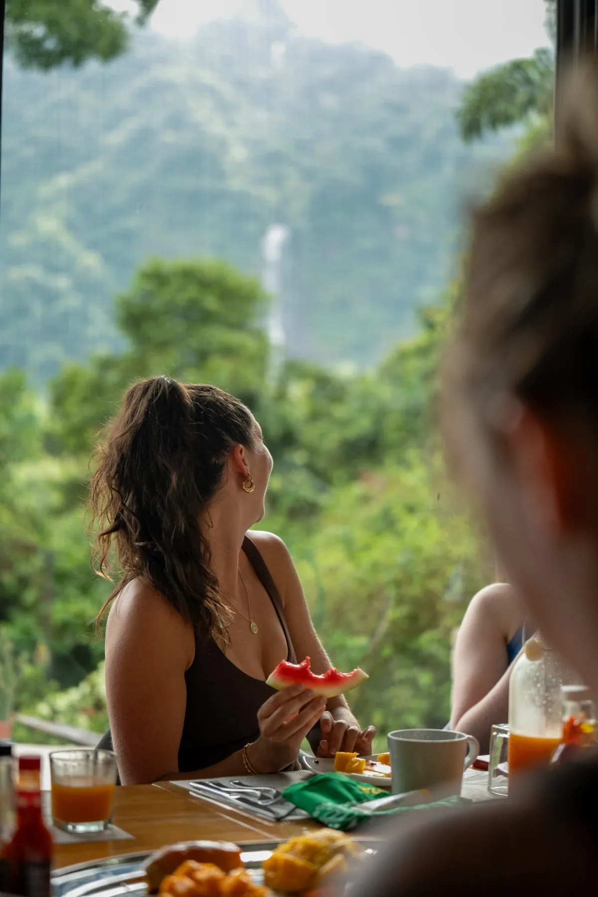 Retreat guest looking out over the Diamante Valley